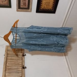 Maurices teal lace, lined sleeveless Blouse Top M